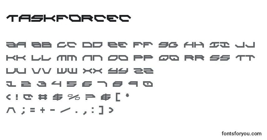 Taskforcec-fontti – aakkoset, numerot, erikoismerkit