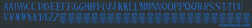 RandydeDemo-Schriftart – Blaue Schriften auf schwarzem Hintergrund