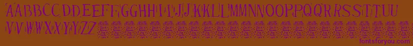 RandydeDemo Font – Purple Fonts on Brown Background