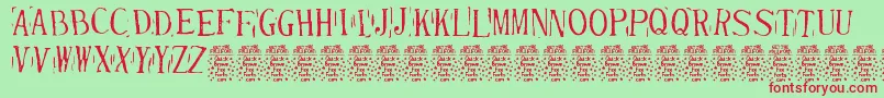 RandydeDemo Font – Red Fonts on Green Background