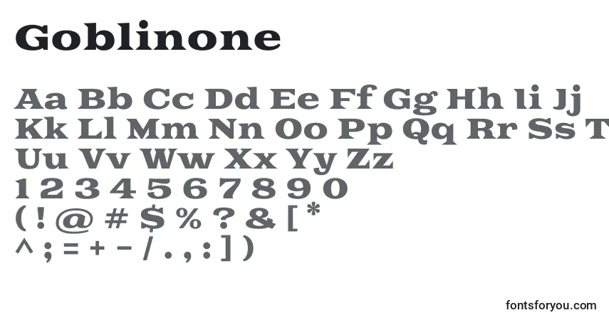 A fonte Goblinone – alfabeto, números, caracteres especiais