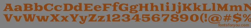 フォントGoblinone – 茶色の文字が灰色の背景にあります。