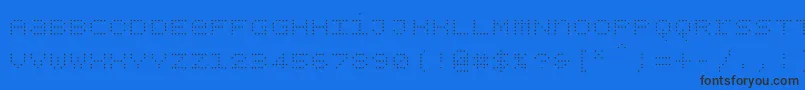 Bpdotsunicaselight Font – Black Fonts on Blue Background