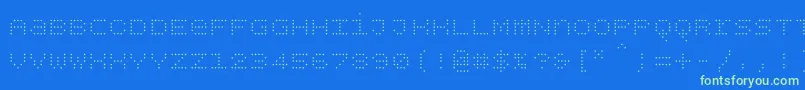Saiba mais sobre a fonte Bpdotsunicaselight Fonte Bpdotsunicaselight – fontes verdes em um fundo azul