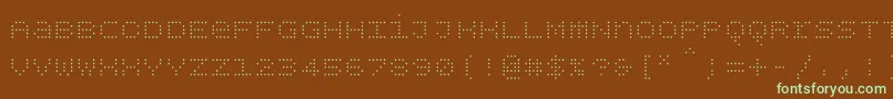 Шрифт Bpdotsunicaselight – зелёные шрифты на коричневом фоне