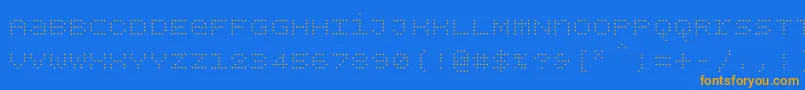 Czcionka Bpdotsunicaselight – pomarańczowe czcionki na niebieskim tle