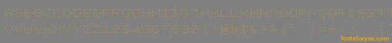 Подробнее о шрифте Bpdotsunicaselight Шрифт Bpdotsunicaselight – оранжевые шрифты на сером фоне