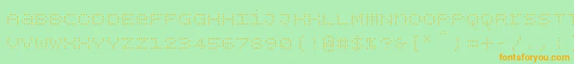 Bpdotsunicaselight Font – Orange Fonts on Green Background