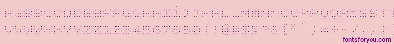 Czcionka Bpdotsunicaselight – fioletowe czcionki na różowym tle