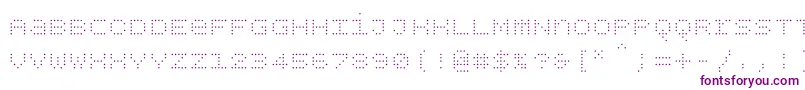 Czcionka Bpdotsunicaselight – fioletowe czcionki na białym tle