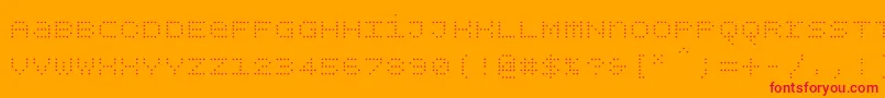 Bpdotsunicaselight Font – Red Fonts on Orange Background