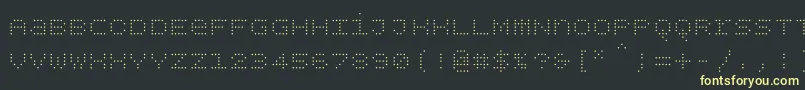 Fonte Bpdotsunicaselight – fontes amarelas em um fundo preto
