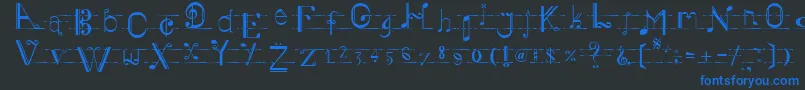 Шрифт Musiker – синие шрифты на чёрном фоне
