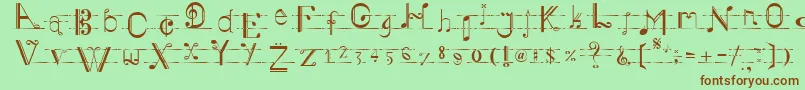 Musiker-fontti – ruskeat fontit vihreällä taustalla