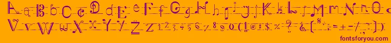 Musiker-fontti – violetit fontit oranssilla taustalla