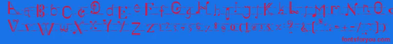 Musiker Font – Red Fonts on Blue Background