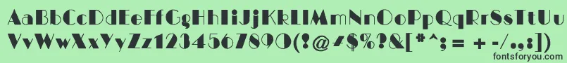 BigcityNormal Font – Black Fonts on Green Background