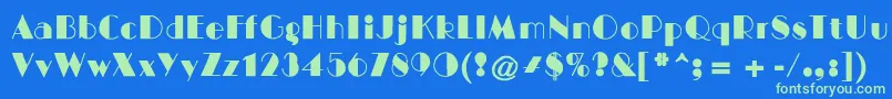 BigcityNormal Font – Green Fonts on Blue Background