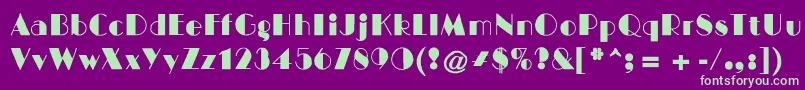 BigcityNormal Font – Green Fonts on Purple Background