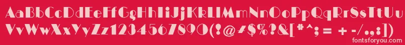 BigcityNormal Font – Pink Fonts on Red Background