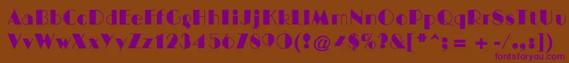 BigcityNormal Font – Purple Fonts on Brown Background