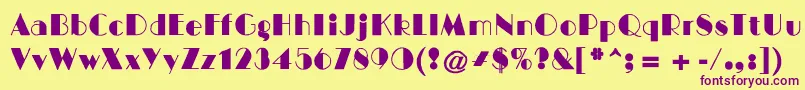 BigcityNormal Font – Purple Fonts on Yellow Background