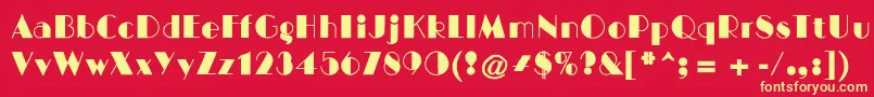 BigcityNormal Font – Yellow Fonts on Red Background