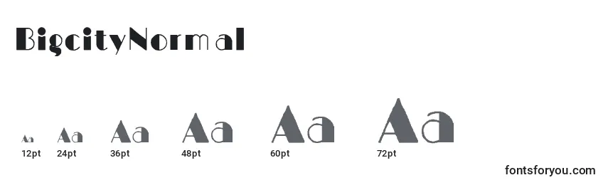 BigcityNormal Font Sizes