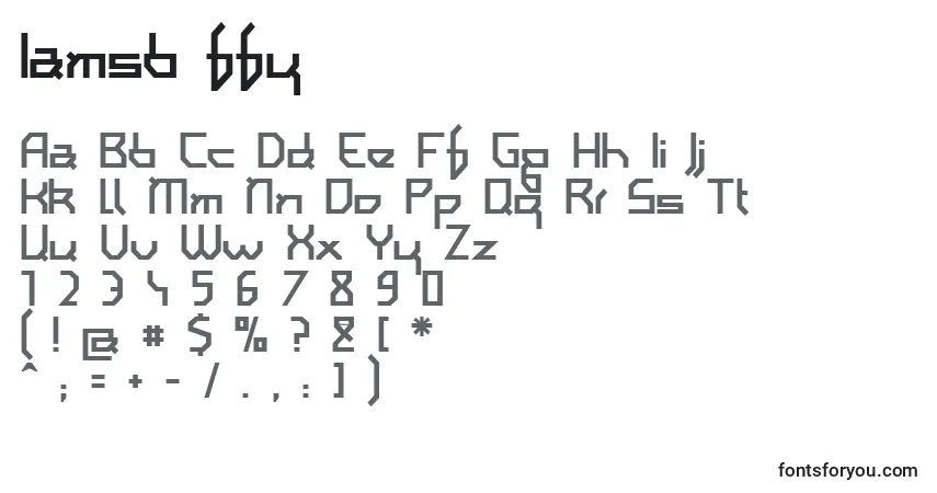 Czcionka Iamsb ffy – alfabet, cyfry, specjalne znaki