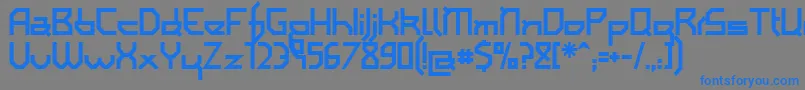 フォントIamsb ffy – 灰色の背景に青い文字