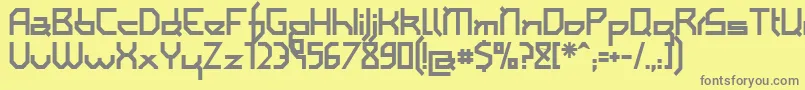 フォントIamsb ffy – 黄色の背景に灰色の文字