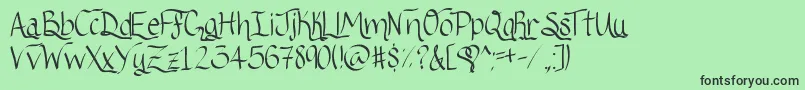 Ribbonofhope-fontti – mustat fontit vihreällä taustalla