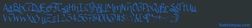 Ribbonofhope-fontti – siniset fontit mustalla taustalla
