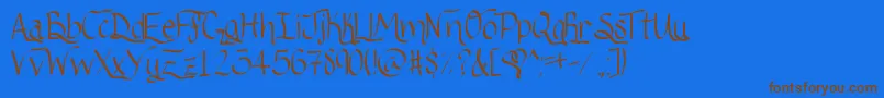 Шрифт Ribbonofhope – коричневые шрифты на синем фоне