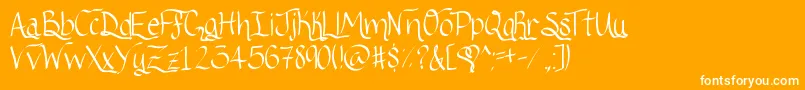 Ribbonofhope-Schriftart – Weiße Schriften auf orangefarbenem Hintergrund