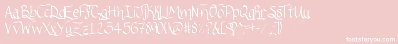 Ribbonofhope-fontti – valkoiset fontit vaaleanpunaisella taustalla
