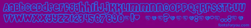 CheriLiney Font – Blue Fonts on Purple Background