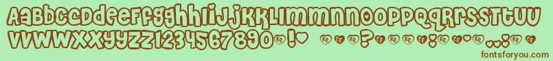 CheriLiney-fontti – ruskeat fontit vihreällä taustalla