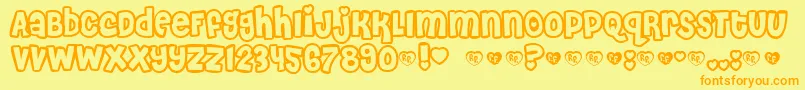 Police CheriLiney – polices orange sur fond jaune