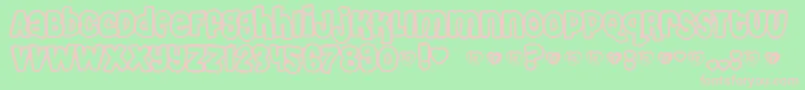 CheriLiney Font – Pink Fonts on Green Background