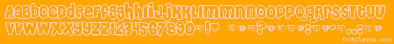 Police CheriLiney – polices roses sur fond orange