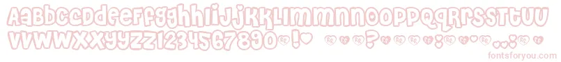 CheriLiney-fontti – vaaleanpunaiset fontit valkoisella taustalla