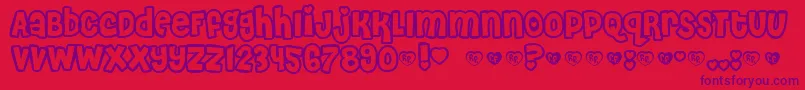 CheriLiney Font – Purple Fonts on Red Background