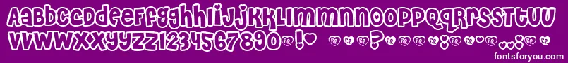 CheriLiney Font – White Fonts on Purple Background