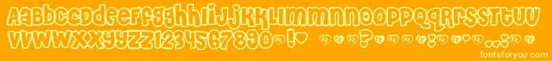 Police CheriLiney – polices jaunes sur fond orange