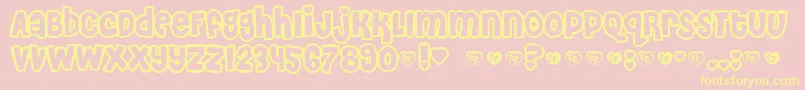 CheriLiney-Schriftart – Gelbe Schriften auf rosa Hintergrund