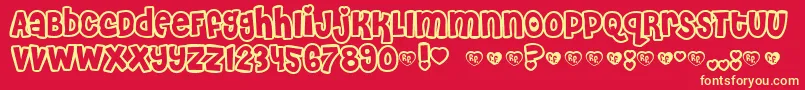 More about CheriLiney Font CheriLiney Font – Yellow Fonts on Red Background