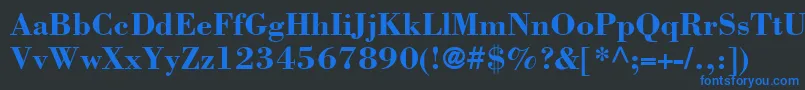 BodoniSsiBold Font – Blue Fonts on Black Background