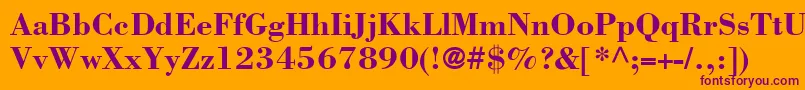 BodoniSsiBold Font – Purple Fonts on Orange Background