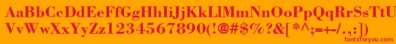 BodoniSsiBold Font – Red Fonts on Orange Background